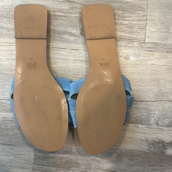 ZARA Flat Denim Sandals - Picture 2 of 3
